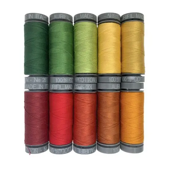 Aurifil Leaves Thread Set by Sheena Norquay | (10 28wt Cotton Small Spools.) {1}