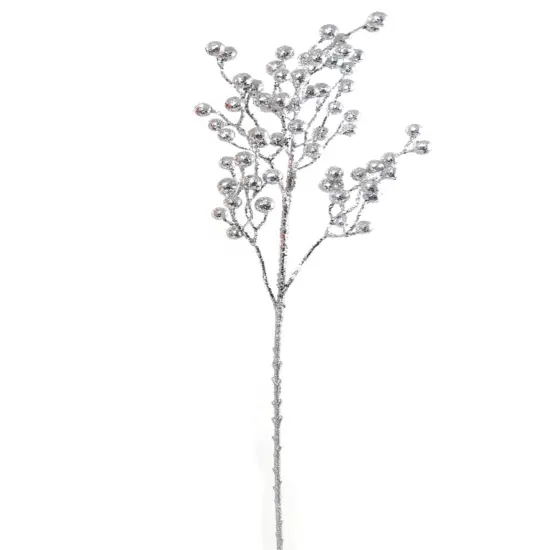 26" Silver Glitter Ball Spray - Set of 2, Sparkling Holiday Accents, Ideal for Christmas Decor & Floral Arrangements - Perfect for Home, Office - 2024 Christmas Collection, Floral Home by Artificial Flowers {2}