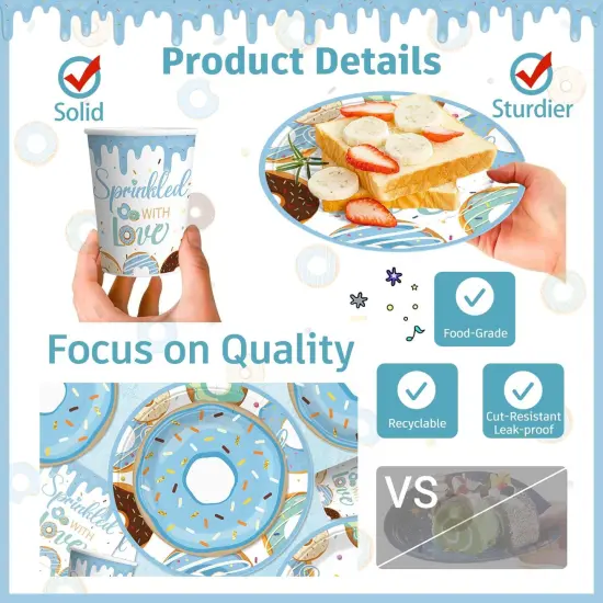 Baby Shower Boy Party Decorations with Tableware Set &ndash; Serves 25 Guests {4}