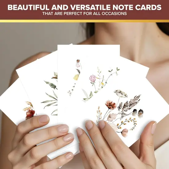 50 Pack 4x6in Blank Floral Cards with Envelopes and Stickers {5}