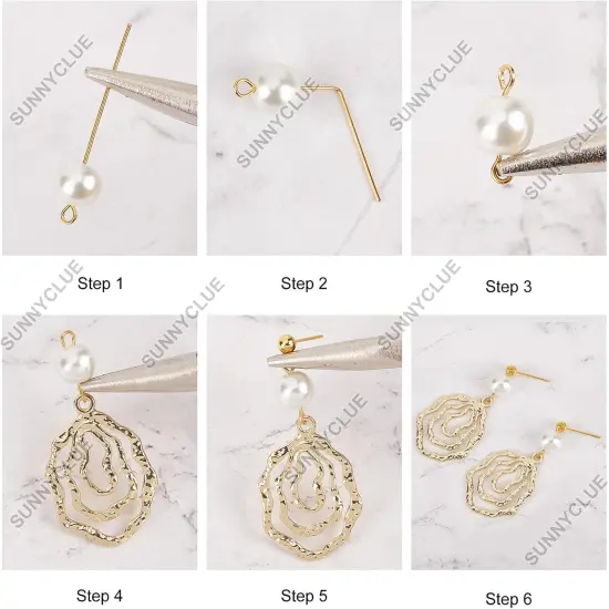 1 Box DIY 10 Pairs Flat Round Charms Geometry Earring {4}