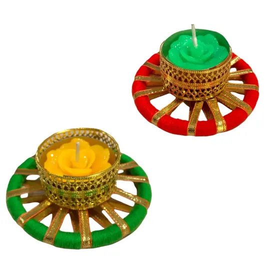 Tealight Candle Holder &ndash; Festival of Light Rajasthani T-light Stand for Diwali, Christmas, Hanukkah, Thanksgiving & Home Decor &ndash; Rose Candle Holder for Centerpiece & Dining Table {3}
