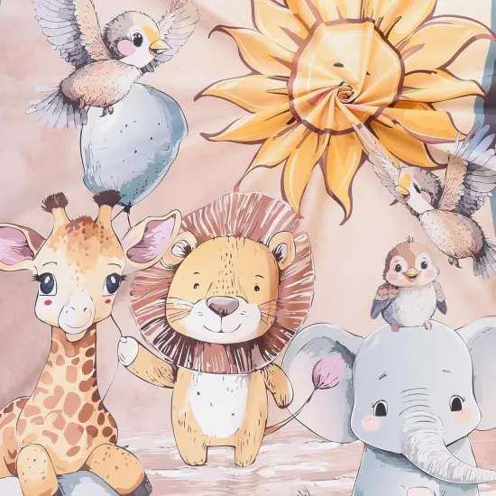 Mook Fabrics Safari Buddies Cotton Fabric [45in. Wide] - By The Yard Multi (36" Panel) {2}