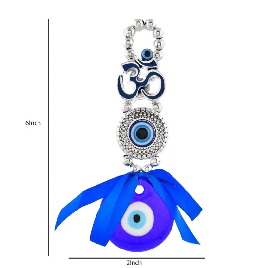 Evil Eye Hanging Decoration Om Design Evil Eye Decor for Living Room Bedroom Office Car Hanging Turkish Nazar Amulet Door Wall Hanging Ornament for Good Luck Pendant Charm Gift (6 Inch) {5}