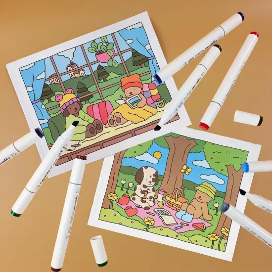 24 Colors Alcohol Markers Set {5}