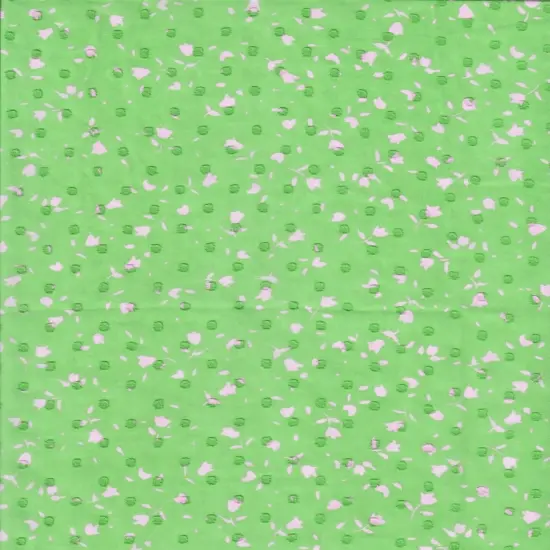 1 Yard Flat Swiss Dot Chiffon, Small Floral Woven Fabric Sheer Drapery 57/58" Width GREEN {1}