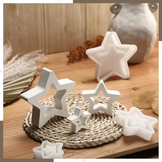 3 Sizes Star Candle Jar Mold {1}