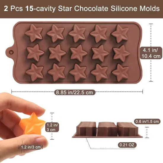 2 pcs Small Star Chocolate Molds Silicone {3}