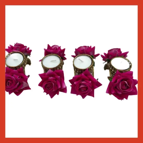 Rose Diwali Candle Holder, Diwali Diya, Diwali Decor, Diwali Decoration, Diwali Candle, Diwali Favors, Deewali Gifts {6}
