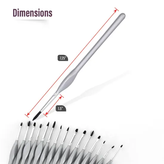 Pintar 15-Piece Fine Detail Paint Brushes for Acrylic Painting - Watercolors - Crafts - Models & Face Painting &ndash; Tiny Professional Fine Tip Detail Paint Brush Set with Comfortable Handles {4}