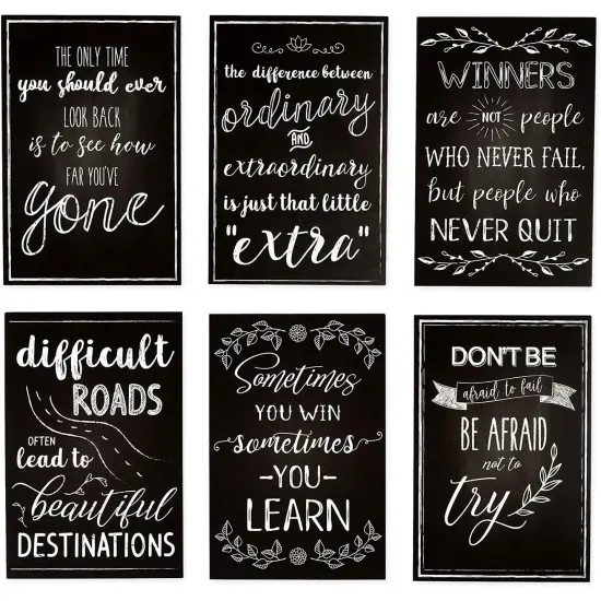 Motivational Postcards, 20 Designs (4 x 6 in, 40 Pack) Black {6}