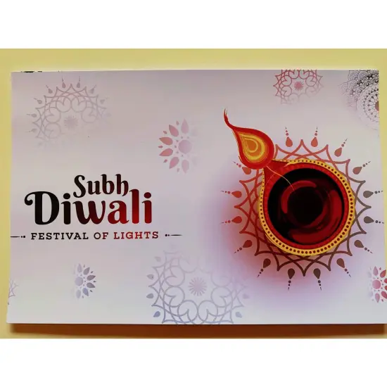 Set of 5 Diwali Card- Single Panel, Dipavali Card, Diwali Greeting Card, Diwali Gift {6}