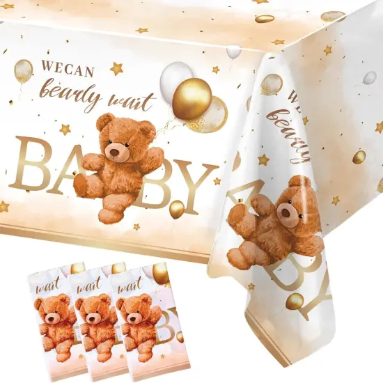 3PCS Bear Baby Shower Tablecloth {1}