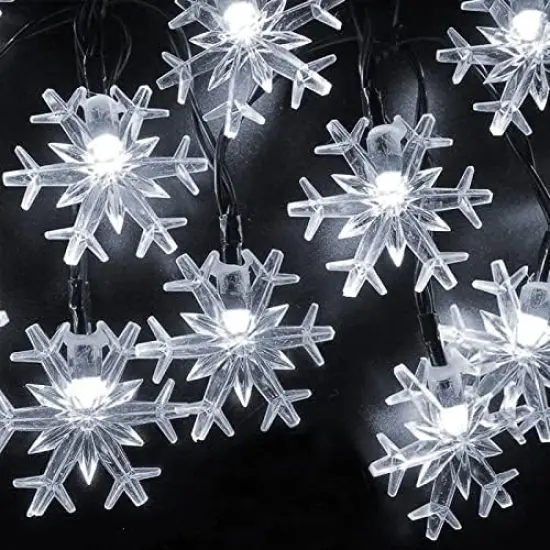 100 LED Solar Christmas Snowflake Lights {2}