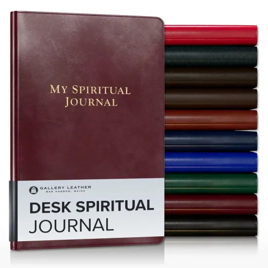 Gallery Leather Desk Spiritual Journal - 8"x5.5" Acadia Burgundy {1}