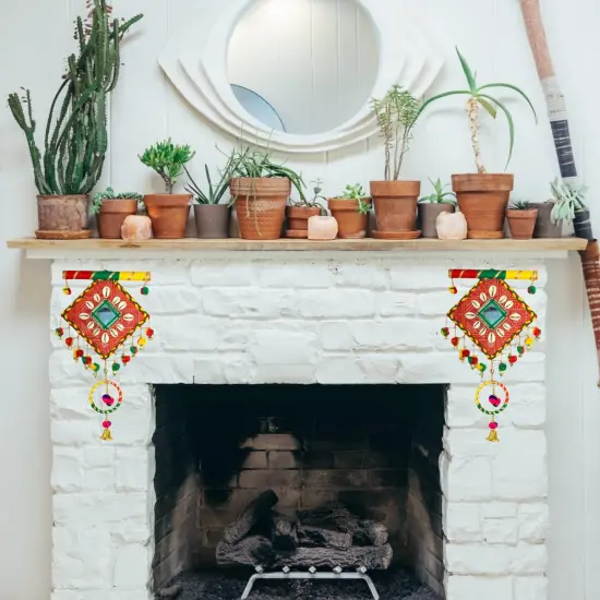 Wooden Rajasthani Wall Hanging Tapestry Decor for Bedroom Living Room Home Indian Ethnic Wall Decor Housewarming Gifts Diwali Decoration Wall Art Ornament {2}