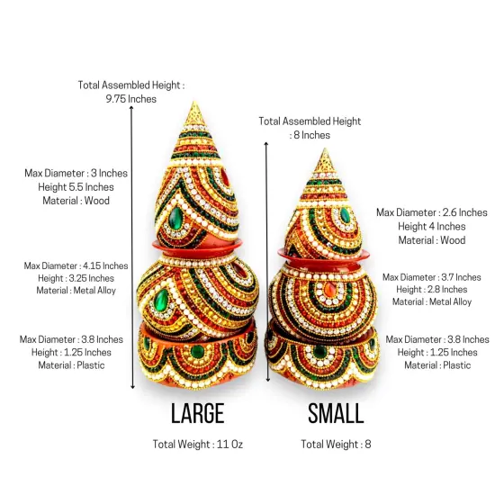 Artificial Mangal Kalash Decorative Nariyal Pooja Kalash Coconut Lota Set Laxmi Ganesha Puja Favor Handicraft Indian Wedding Kalash Temple Item Housewarming Gift {3}