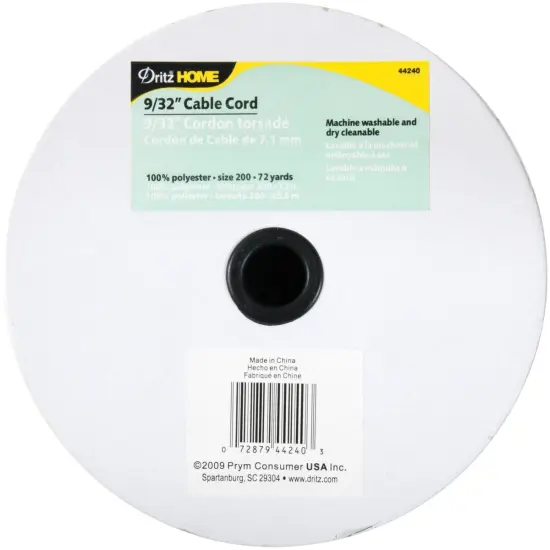 Dritz Home Cable Cord Cut-To-Size 9/32"X72yd-White {1}