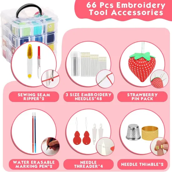 276 Pack Embroidery Floss Thread Kit(210 Colors) {3}