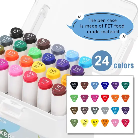 24 Colors Alcohol Markers Set {2}
