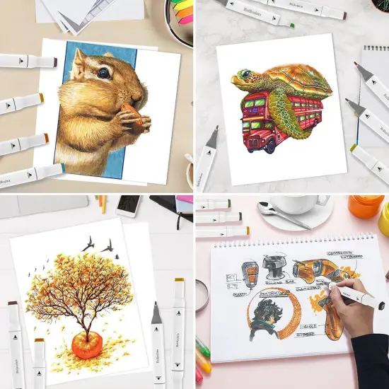 80 Colors Alcohol Markers with Base - Refillable {4}