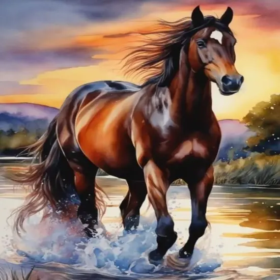 Horse Diamond Painting Kits - 12&times;16 Inch {1}