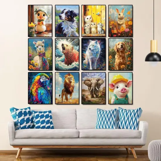 12 Pack Animal Diamond Painting Kits {5}