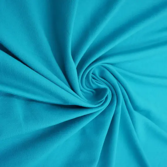 1 Yard DTY Brushed Solid Knit Fabric, 58/60&Prime; Wide Polyester Spandex Blend AZURE BLUE {5}