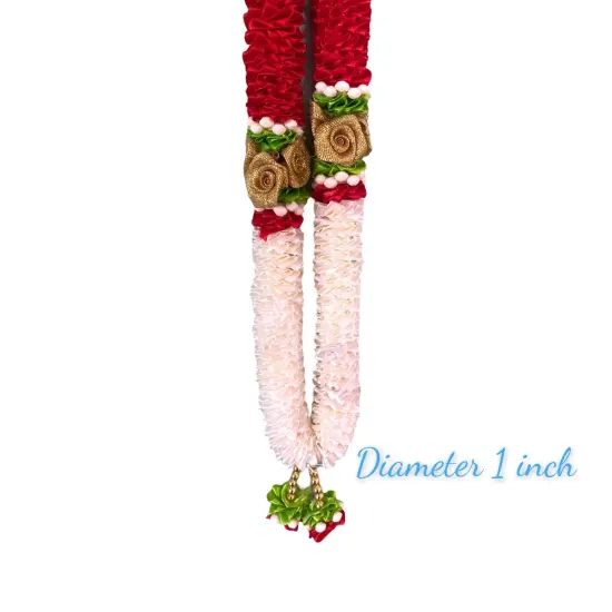 Pack of 2 Varmala for Wedding Artificial Mala for Bride and Groom Indian Milni Mala Wedding Garland Haar 22 Inch Muslim Punjabi Jaimala Nikkah {3}