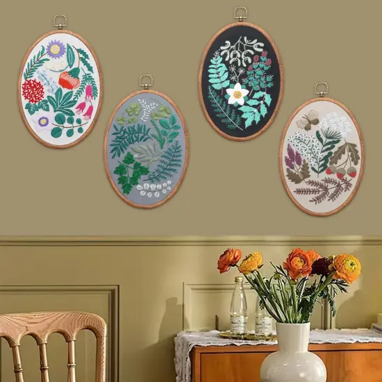 Maydear 4 Pack Embroidery Starter Kit with Pattern, Stamped Cross Stitch Kits for Beginners Adults with Embroidery Hoop and Instructions, Hand Embroidery Kit Cross Stitch Kits Stamped {2}
