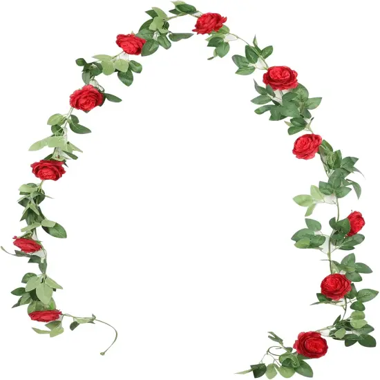 8.2Ft Artificial Peony Flower Garland Hanging Greenery Vine {1}