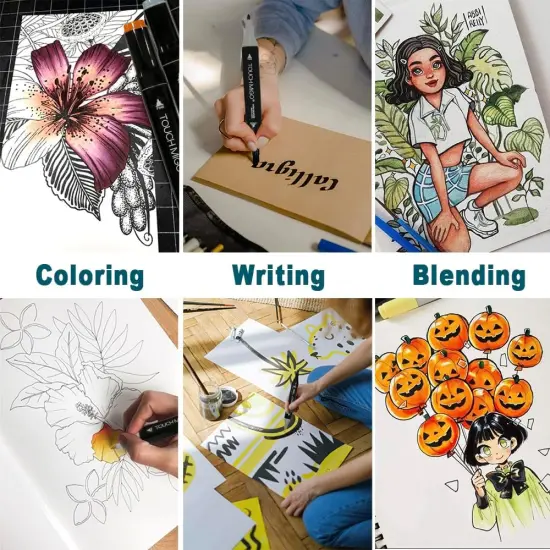 Alcohol Markers 60 Colors Double Tips {2}