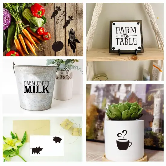 Small Stencils for Painting on Wood Reusable, 3 Inch Reusable Stencil for Craft Ornament Paint Template Stencils for Wall Card Rock Wood Signs Coasters Canvas Home Decor (Farm Animal) {3}