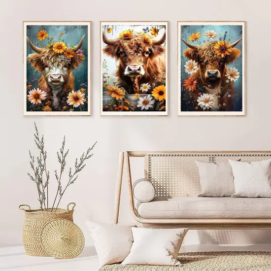 6 Pack 5D Diamond Painting Kits for Adults (E 6 Pack Cow) 15.7 x 11.8 x 0.1 inches {4}