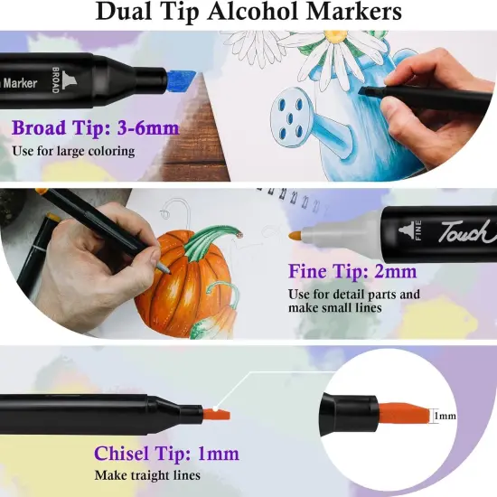 120 Colors Alcohol Markers Set with Base {2}