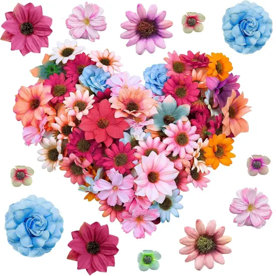 250 Pcs Faux Flower Heads Flower Mini Silk Heads {1}