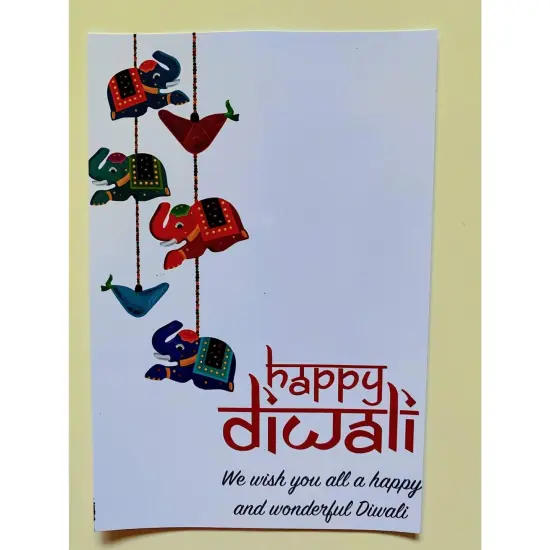 Set of 5 Diwali Card- Single Panel, Dipavali Card, Diwali Greeting Card, Diwali Gift {5}