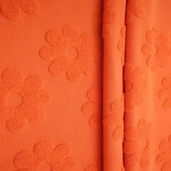 1 Yard Floral Daisy Towel Jacquard Fabric Stretch Polyester Spandex 58/60 Inches Wide PINK NEW {2}