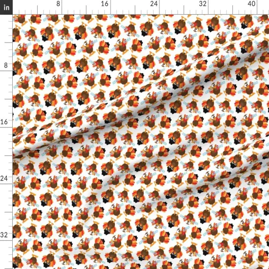Various Fabrics by the Yard or Fat Quarter Thanksgiving Funny Turkey Face Christmas Food Kids Custom Printed Fabric by Spoonflower 4788093 {1}