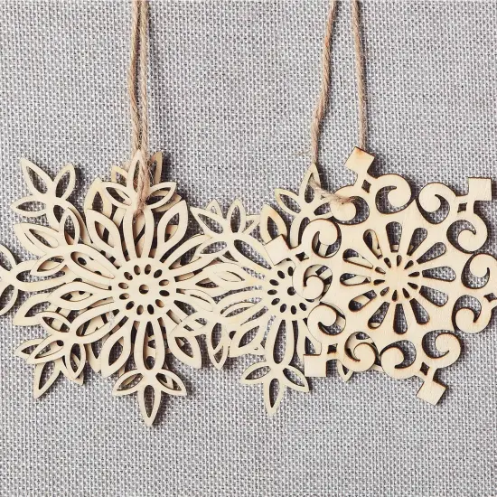 27pcs Wooden Snowflakes Hanging Ornaments {5}