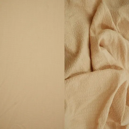 1 Yard Solid Popcorn Woven Fabric, 56/57&Prime; Wide Polyester Spandex Blend SAND {1}