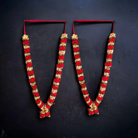 Varmala for Wedding Artificial Mala for Bride and Groom Indian Milni Mala Wedding Garland Haar 24 Inch Muslim Punjabi Jaimala Nikkah {1}