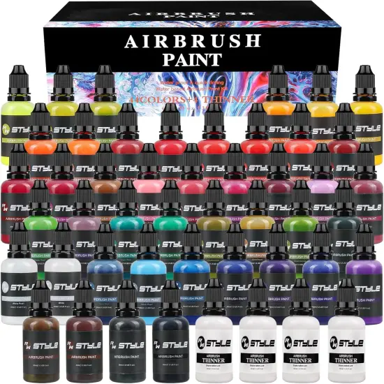 Airbrush Paint - 44 Colors with 4 Thinner Airbrush Paint Set {1}