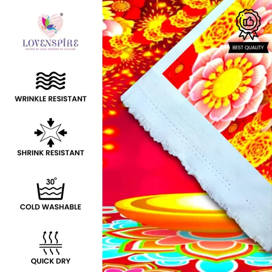 Happy Diwali Banner Indian Traditional Backdrop Cloth 5x8 Feet Indian Diwali Decor Pooja Wall Decor Indian Wall Art Photo Decor Banner Decorative Pooja Cloth Diwali Celebration {3}