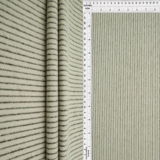 1 Yard Brushed Rib Knit Fabric with Black Backing, 58/60&Prime; Wide Polyester Spandex Blend GREY {4}