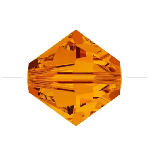 200pcs Authentic Preciosa 6mm Faceted Bicone Crystal Loose Beads Sun Orange Compatible with Swarovski 5301/5328 for DIY Jewelry Making Pre-B612 {2}