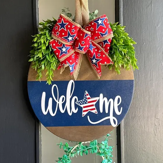 Patriotic Welcome Stencils (Independence Day) {3}