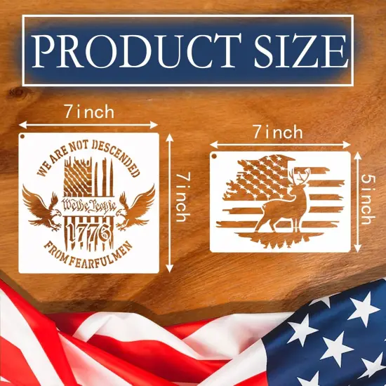 12pcs American Flag and Star Stencils {2}