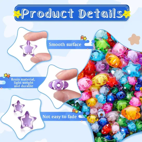 500 Pcs Acrylic Star Shaped Beads {3}