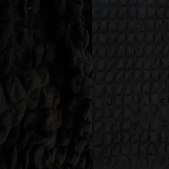 1 Yard Lady Crush Woven Jacquard Fabric, 62&Prime; Wide Polyester Spandex Blend BLACK {1}